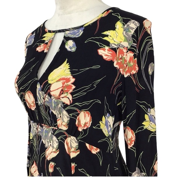 Bytimo Trailing Flowers Black Floral Long Sleeve Dress Size XS NEW - Picture 11 of 15